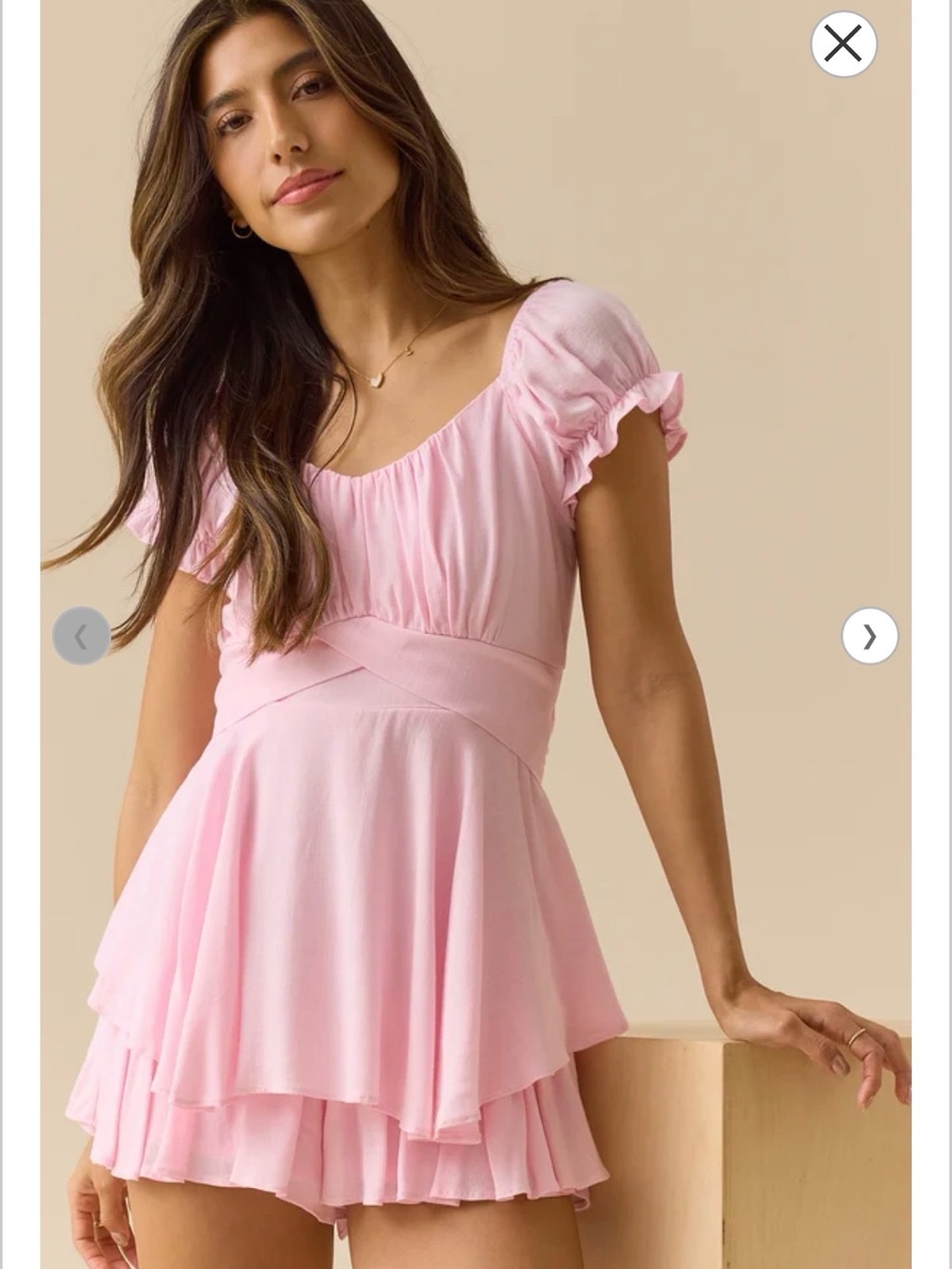 Altar’d State Haisley Double Layered Romper, Size M - Picture 3 of 6